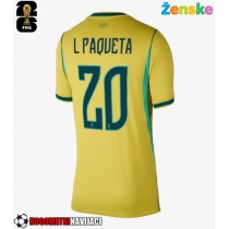Ženske Nogometnih dresov Brazilija Lucas Paqueta #20 Domači SP 2026 Kratki rokavi